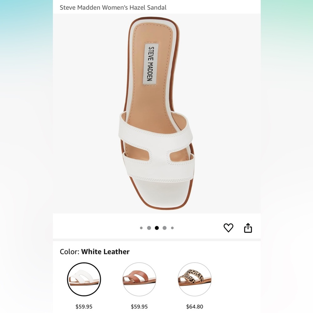 Steve Madden Hazel White Leather Women's Sandals